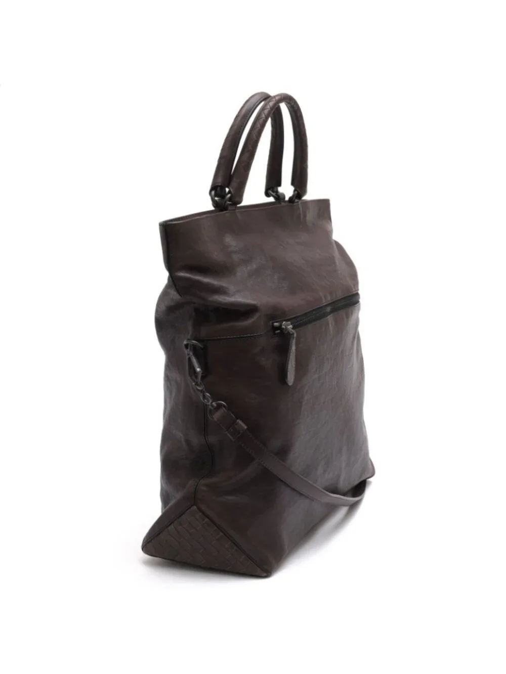 Bottega Veneta Tote Suede Leather Dark Brown Shoulder Bag